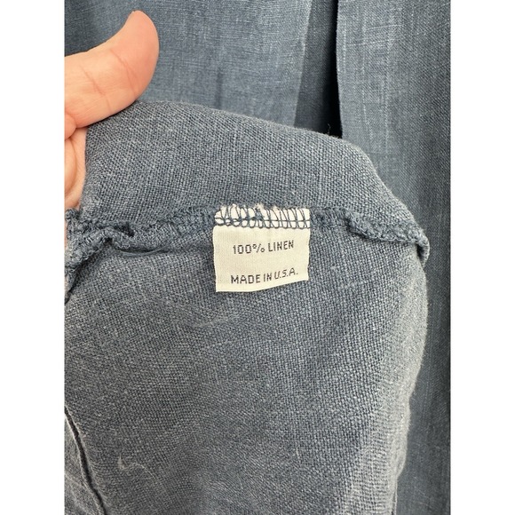 Bryn Walker Tunic Top Size Large Blue Linen Lagenlook Minimalist - Picture 12 of 13